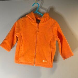 Orange Zip Up Fleece with Hood Size 12 Months